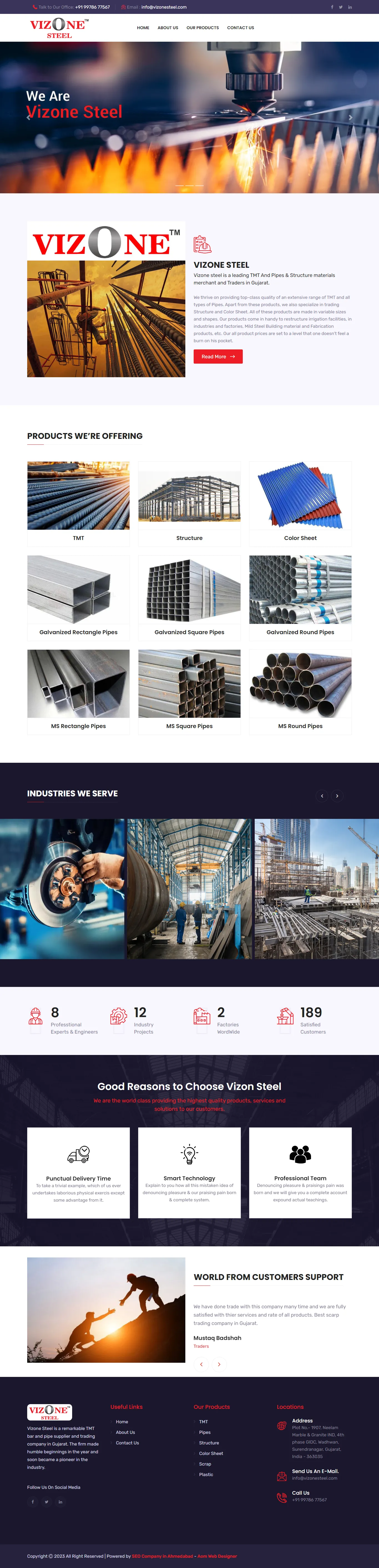 Vizone Steel Website
